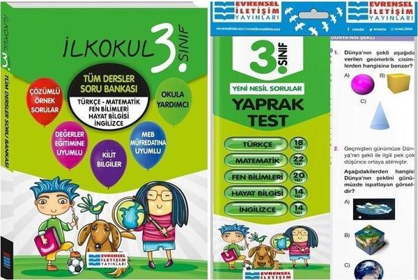 Evrensel İletişim 3. Sınıf Tüm Dersler Soru Bankası + Yaprak Test Seti 2 Kitap 2023 - Evrensel İletişim Yayınları - Image 1