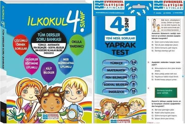 Evrensel İletişim 4. Sınıf Tüm Dersler Soru Bankası + Yaprak Test Seti 2 Kitap 2023 - Evrensel İletişim Yayınları - Image 1