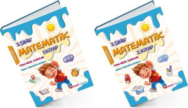 Mavi Deniz 2024 3. Sınıf Matematik 1. Ve 2. Kitap Yeni Nesil Sorular Seti 2 Kitap - Mavi Deniz Yayınları - Image 1