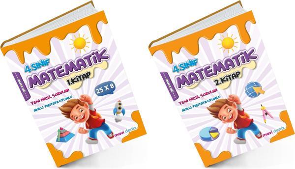 Mavi Deniz 2024 4. Sınıf Matematik 1. Ve 2. Kitap Yeni Nesil Sorular Seti 2 Kitap - Mavi Deniz Yayınları - Image 1