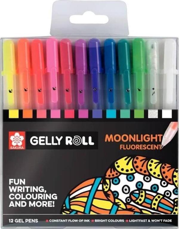 Sakura Gelly Roll Jel Mürekkepli Kalem 12 Renk Moonlight Fluorescent Set - Image 1
