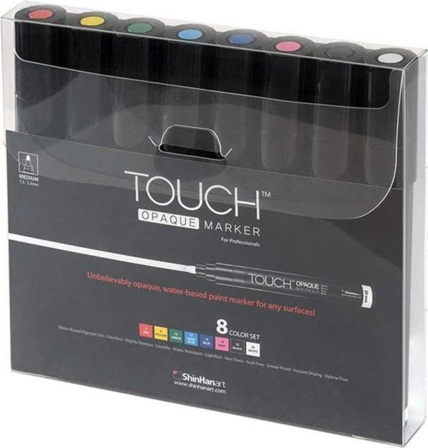 Touch Opaque Marker Akrilik Boyama Kalemi 8 Renk Medium Uç (1.5-2.3 mm) - Image 1