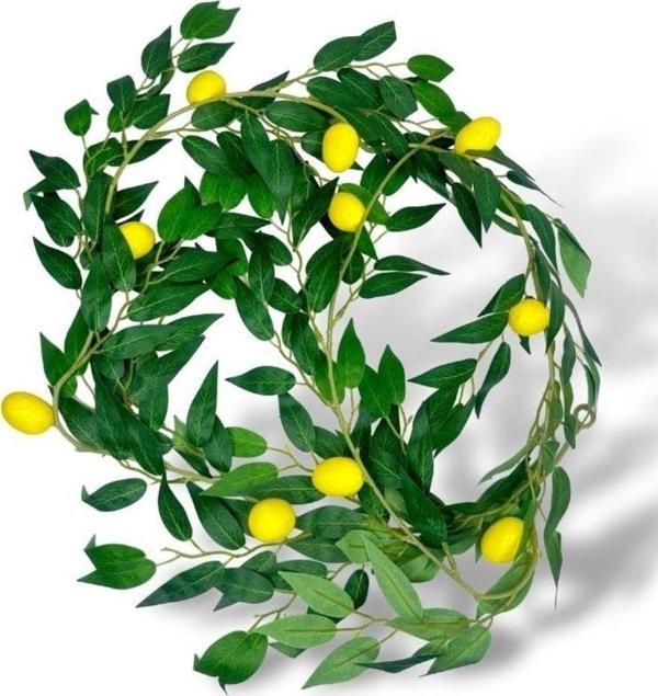 Netten Evime Yapay Çiçek Sarkan Ve Dolanan Limonlu Sögüt Sarmaşık Doğalgaz Borusu Kapatıcı Yapay Sarmaşık 180cm - Image 1
