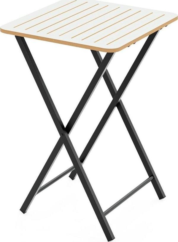Eportatif Katlanır Bahçe Masası Bistro Masa Beyaz 1396 - Image 1
