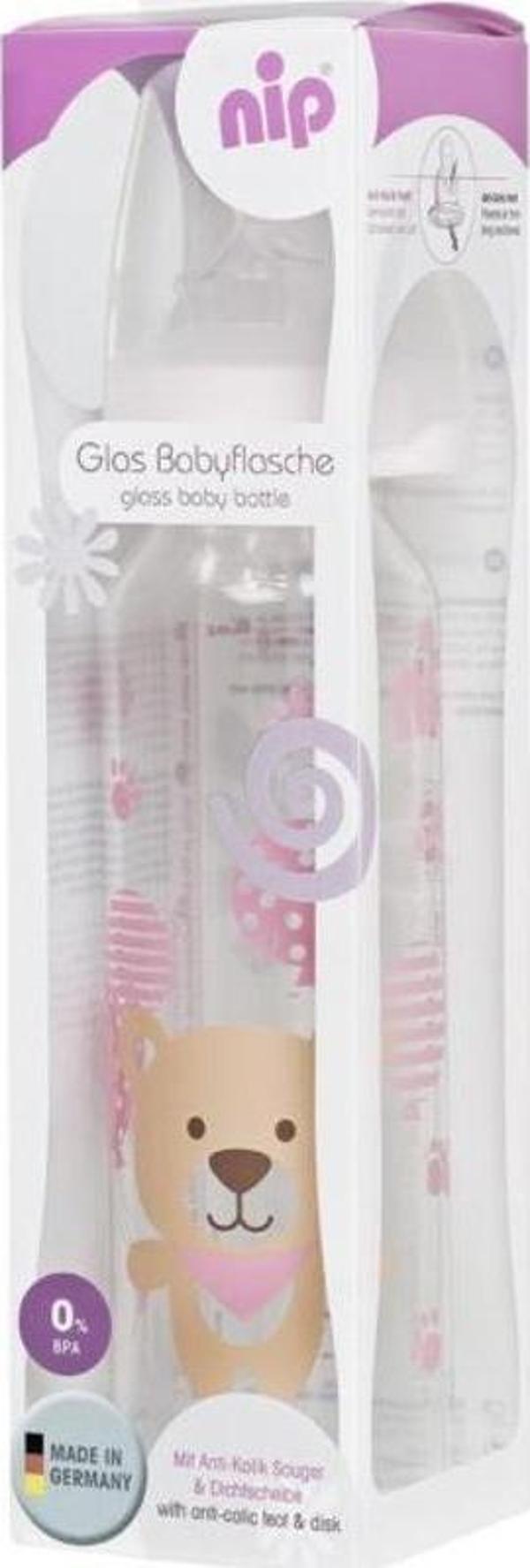 Nip 250 ml Antikolik Cam Biberon Kız - Image 1