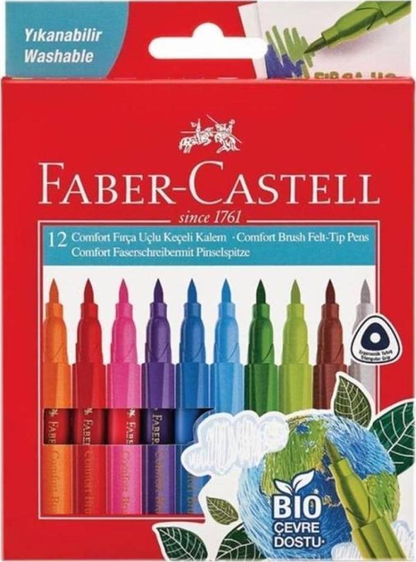 Faber-Castell Keçeli Kalem Comfort Fırça Uçlu 12'Li Bio 5062000010000 - Image 1