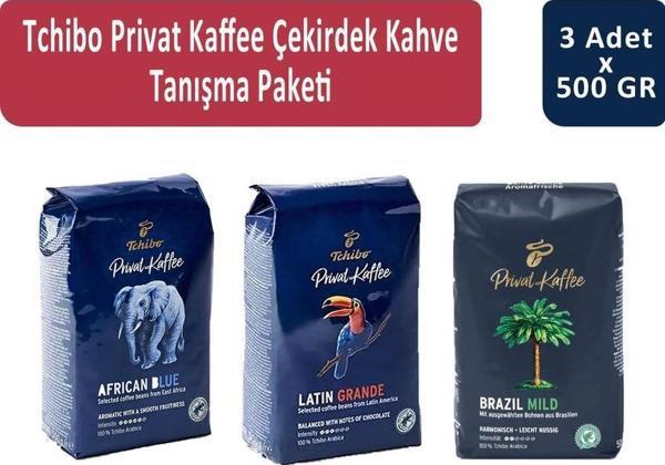 Tchibo Privat Kaffee Çekirdek Kahve Tanışma Paketi 500  gr x 3 Adet - Image 1