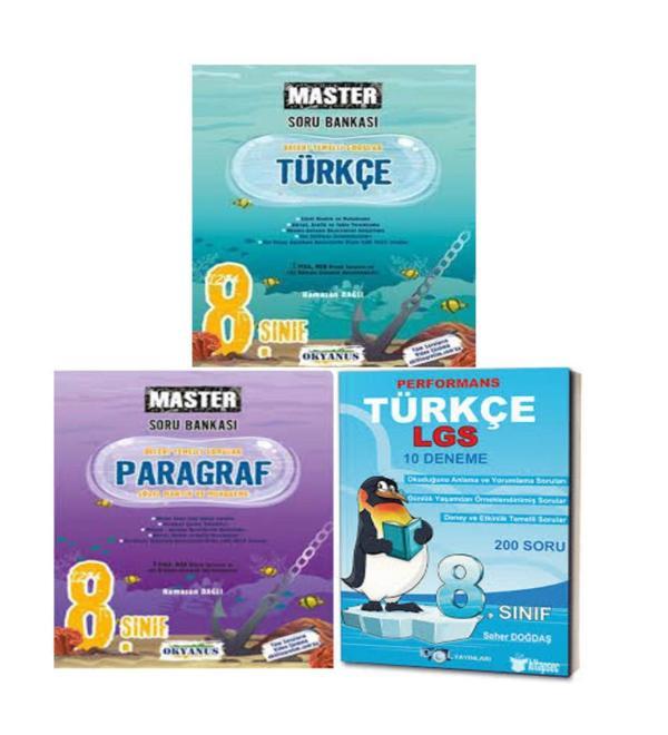 8.Sınıf Master Türkçe Soru Bankası+Master Paragraf Soru Bankası +10'lu Branş Denemeleri - Okyanus Yayıncılık - Image 1