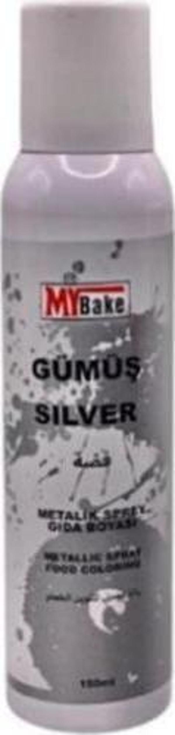 MY BAKE METALİK GÜMÜŞ SPREY BOYA 250 ML - Image 1