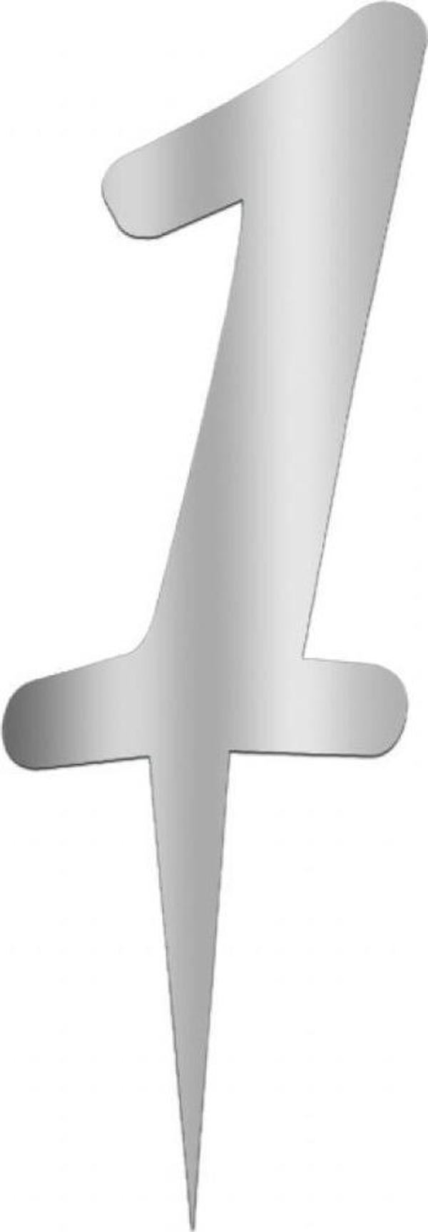 Aynalı Gümüş Pleksi 1 Rakamı - Image 1