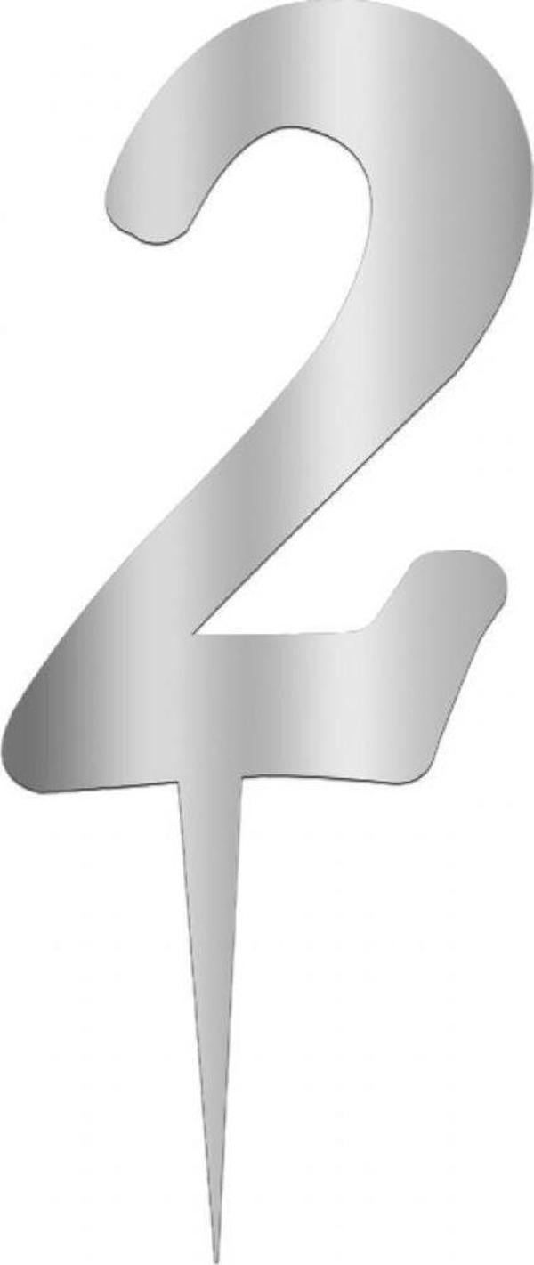 Aynalı Gümüş Pleksi 2 Rakamı - Image 1