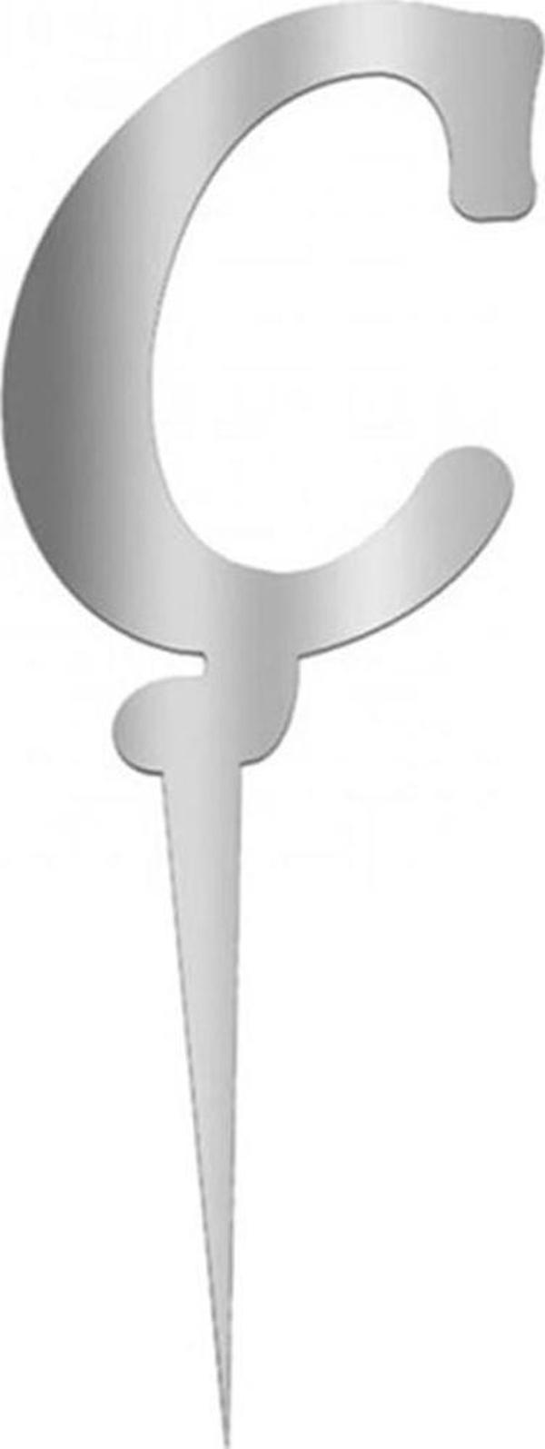 Aynalı Gümüş Pleksi Ç Harfi - Image 1