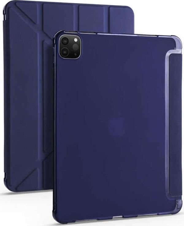 Apple iPad Pro 11 2021 3.Nesil M1 Kılıf Yatay ve Dikey Standlı Uyku Modlu Kalemlikli Trifold Arkası Silikon Kılıf  - Image 1