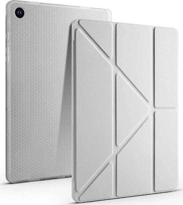Samsung Galaxy Tab A9 Kılıf Yatay ve Dikey Standlı Uyku Modlu Kalemlikli Trifold Arkası Silikon Tablet Kılıfı  - Image 1