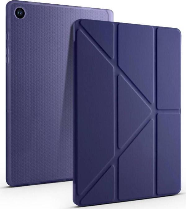 Samsung Galaxy Tab A9 Plus Kılıf Yatay ve Dikey Standlı Uyku Modlu Kalemlikli Trifold Arkası Silikon Tablet Kılıfı  - Image 1