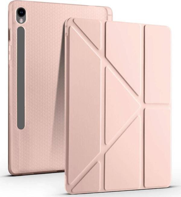 Samsung Galaxy Tab S9 FE SM-X510 Kılıf Yatay ve Dikey Standlı Uyku Modlu Kalemlikli Trifold Arkası Silikon Kılıf - Image 1