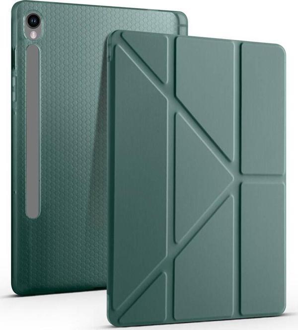 Samsung Galaxy Tab S9 Plus 12.4 Kılıf Yatay ve Dikey Standlı Uyku Modlu Kalemlikli Trifold Arkası Silikon Kılıf  - Image 1