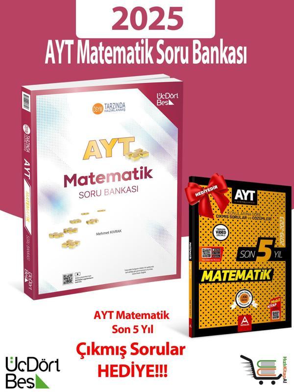 345-2025 Model AYT Matematik Soru Bankası Çıkmış Sorular Hediyeli! - Üç Dört Beş Yayınları - Image 1