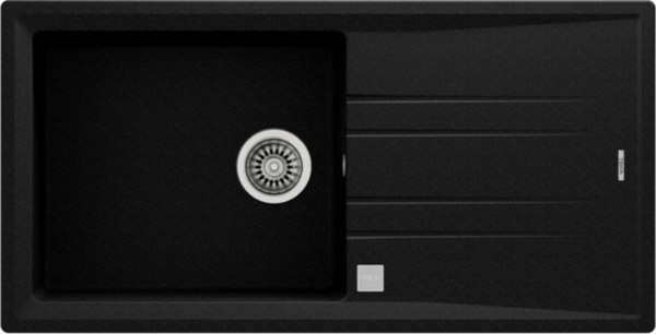 Stone 60 L-TG TEK GÖZLÜ TEZGAHÜSTÜ METALİK SİYAH GRANİT EVYE - Image 1