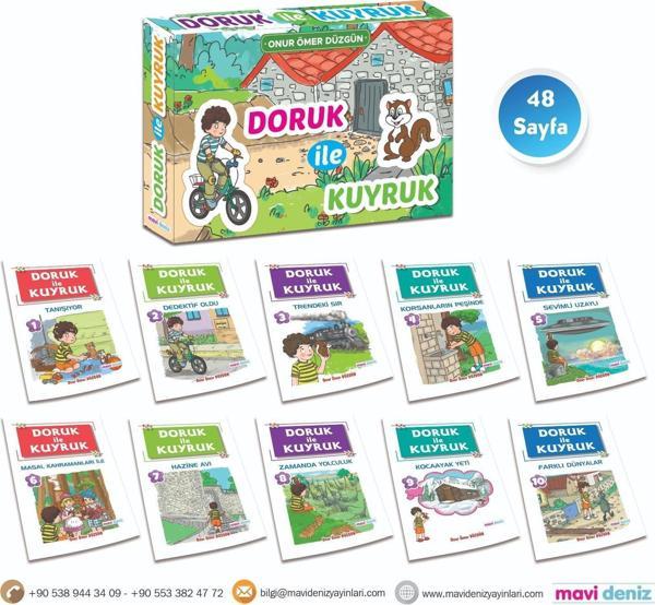 Mavi Deniz 3. Ve 4. Sınıf Doruk İle Kuyruk Hikaye Seti 10 Kitap 2024 - Mavi Deniz Yayınları - Image 1