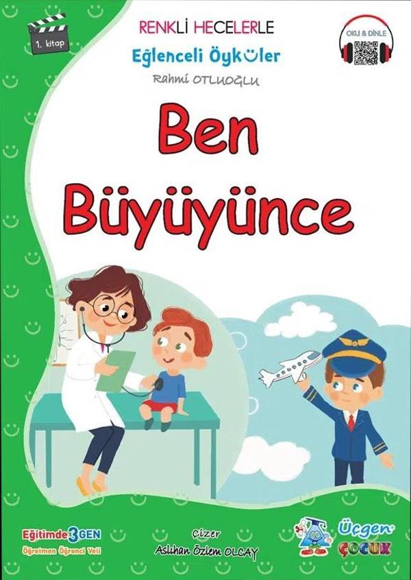 Üçgen Çocuk 1. Sınıf Renkli Heceli Eğlenceli Öyküler 10 Lu Hikaye Seti 2024 - Image 1