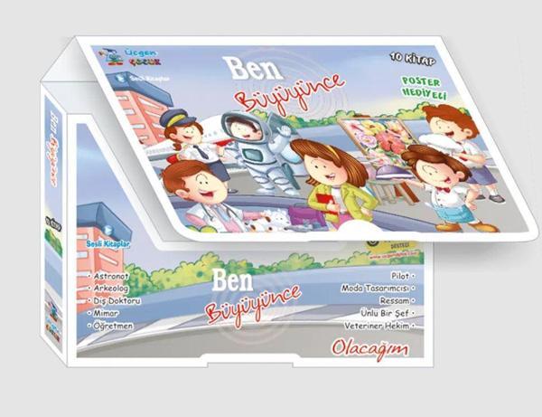 Üçgen Çocuk 1. Ve 2. Sınıf Ben Büyüyünce Meslekler Hikaye Seti 10 Kitap 2024 - Image 1