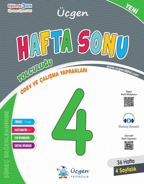Üçgen 2025 4. Sınıf Hafta Sonu Ödev Ve Çalışma Yaprakları 36 Hafta - Üçgen Yayıncılık - Image 1