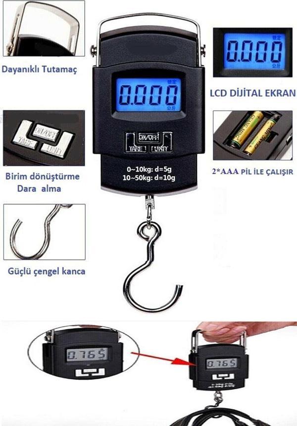 Elektronik Dijital El Kantarı 50 Kg Terazi Tartı 10 Gr Hassasiyet - Image 1