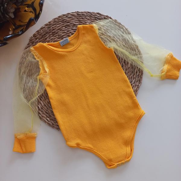 MARS BABY Kız Bebek Sarı Tüllü Çıtçıtlı Özel Gün Badi - Image 1