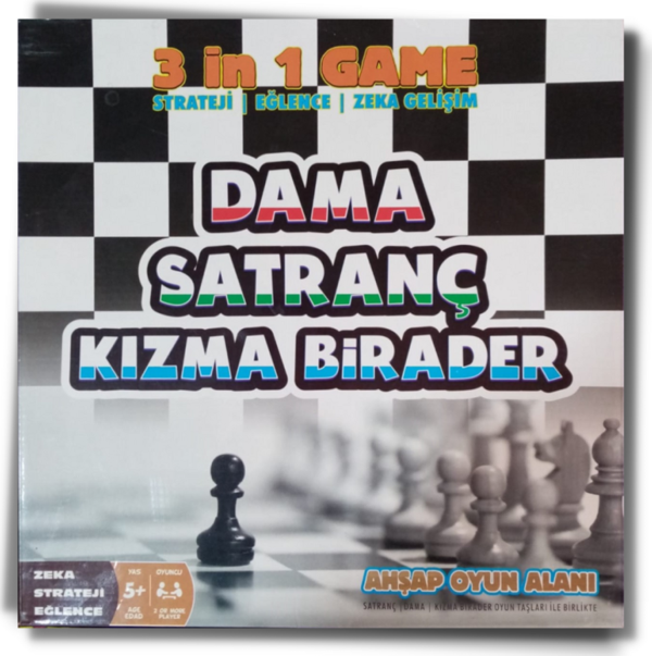 ByKurt Hobi Dama - Satranç - Kızma Birader 3'lü Oyun - Image 1