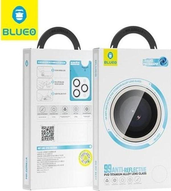 Blueo iPhone 15 Pro Max ve 15 Pro Uyumlu Natural Titanyum Anti-Reflective PVD Lens Koruyucu - Image 1