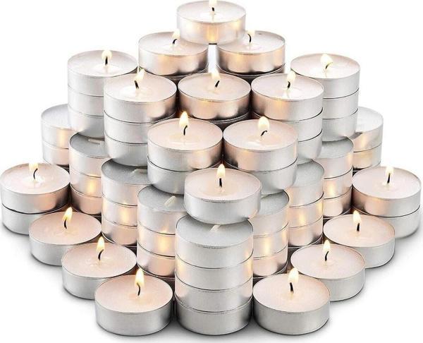 Tealight Mum Yuvarlak Beyaz Mum 50 Adet - Image 1