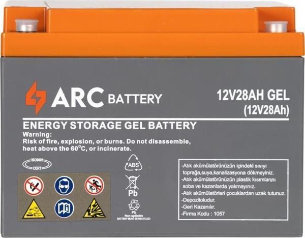 Arc 12 Volt 28 Amper Dik Jel Akü Üretim Tarihi: 2024 - Image 1