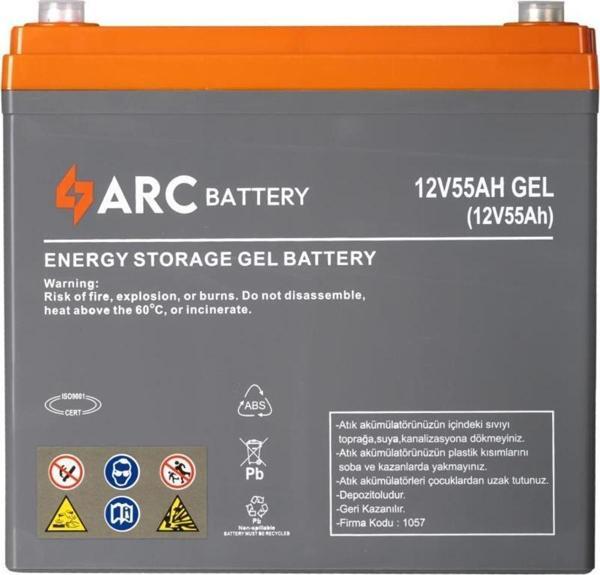 Arc 12 Volt 55 Amper Jel Akü Üretim Tarihi: 2024 - Image 1