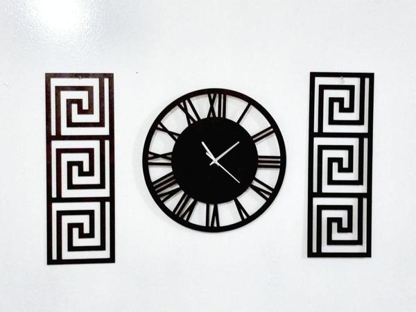 Eyka Store Siyah Dekoratif Duvar Saati 3 Lü Set - Image 1