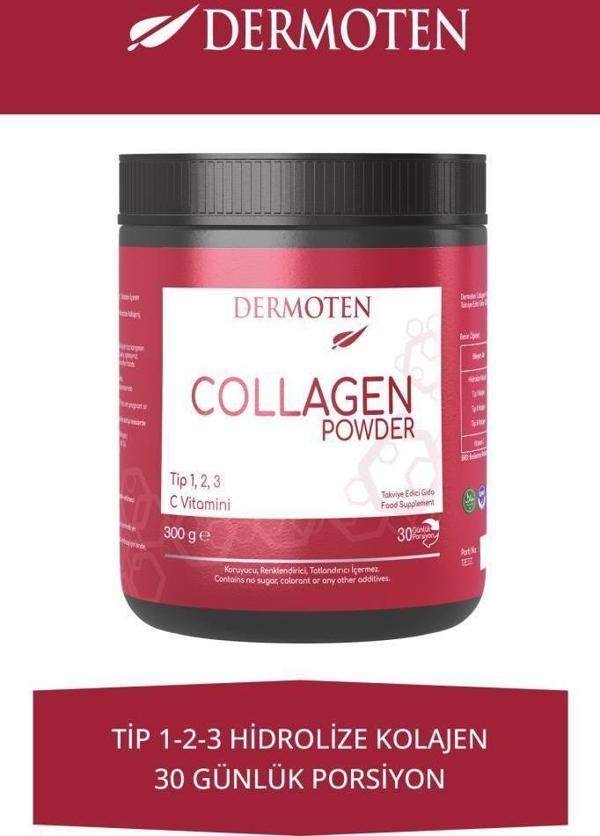 Dermoten Collagen Plus Powder 300 g - Toz Kolajen (30 Günlük Porsiyon) - Image 1