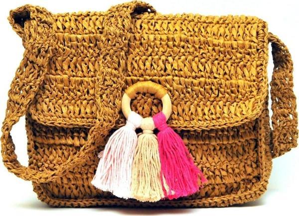 Handmade Rafya İp Tasarım Çanta - Image 1
