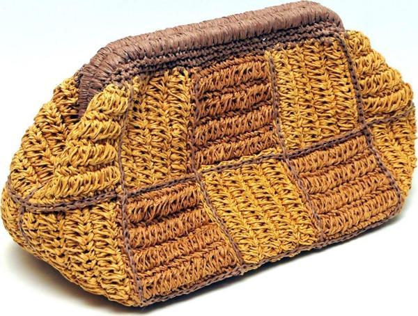 Handmade Kağıt İp Motifli Burslu Tasarım Çanta - Image 1