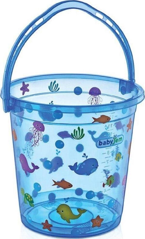 Babyjem Bebek Banyo Kovası Şeffaf Desenli 399 Mavi - Image 1