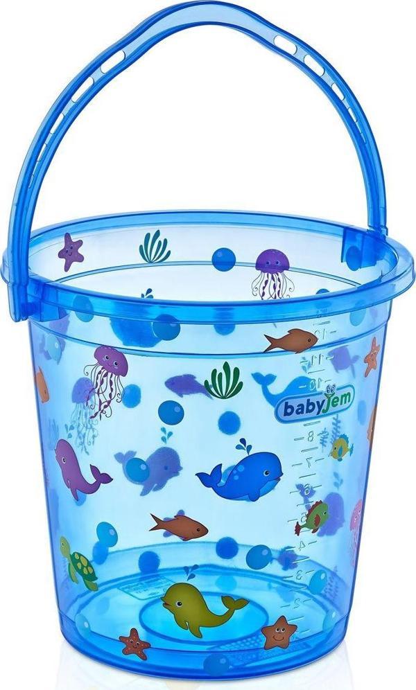 Babyjem Bebek Banyo Kovası Şeffaf Desenli 399 Mavi - Image 1