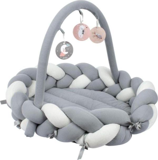 Sevi Bebe 3 In 1 Çok Fonksiyonlu Örgü Yatak & Kenar Koruyucu Gri - Image 1