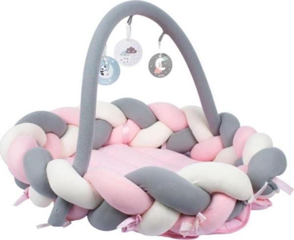 Sevi Bebe Pembe 3 In 1 Çok Fonksiyonlu Örgü Yatak Kenar Koruyucu - Image 1