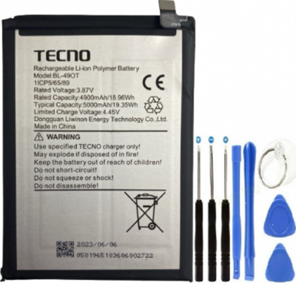 Tecno Camon 20/ Camon 20 Pro Pil Batarya BL-49OT+Tamir Set - Image 1