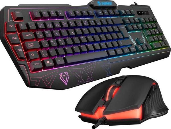 Km-6168 Formula Combo Usb 3 Makro Tuşlu Rgb Aydınlatmalı Q Gaming Oyuncu Kablolu Klavye Mouse Set - Image 1