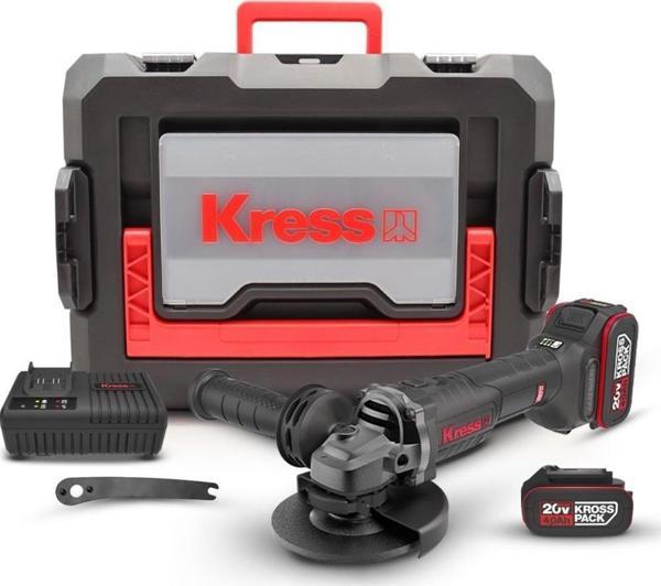 Kress KUH10.2 20Volt 4.0Ah. Li-ion Çift Akülü 125mm Kömürsüz Profesyonel Şarjlı Devir Ayarlı Avuç Taşlama  - Image 1