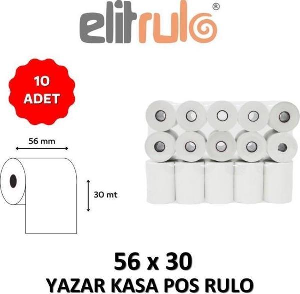 Elitrulo Yazar Kasa Pos Rulosu 56mm x 30mt - 10 Adet - Image 1