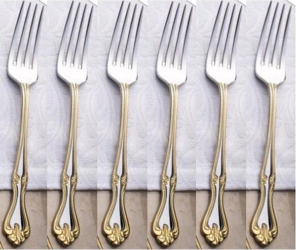Nehir lalezar gold altın tatlı çatal - 12 li tatlı çatalı - Image 1