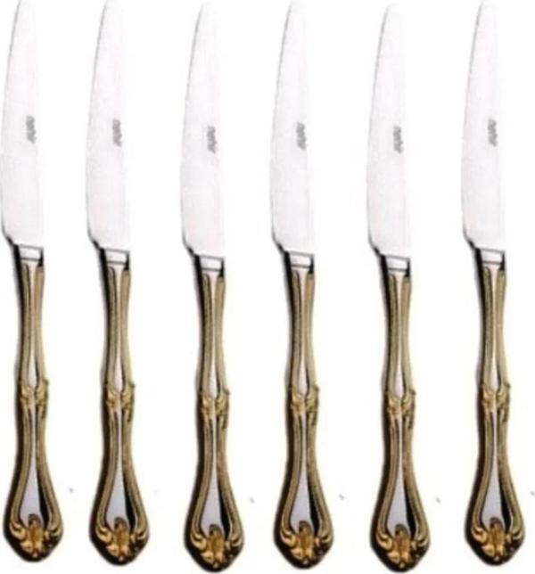 Nehir lalezar gold altın pasta tatlı bıçak 6 lı pasta tatlı bıçağı gold - Image 1