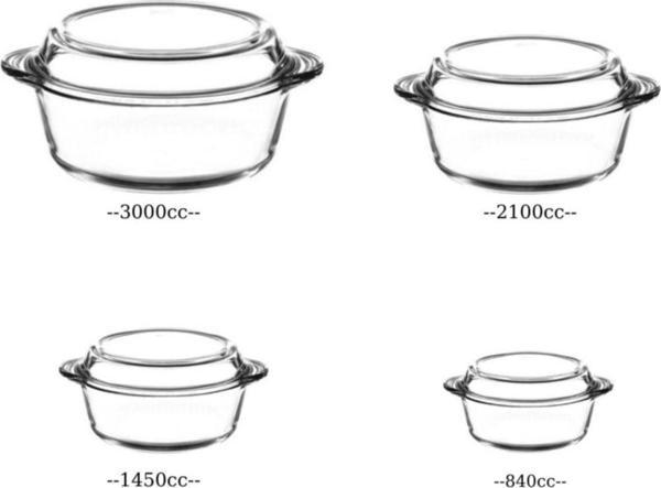 Paşabahçe borcam - yuvarlak borcam tencere seti 4 lü set - Image 1