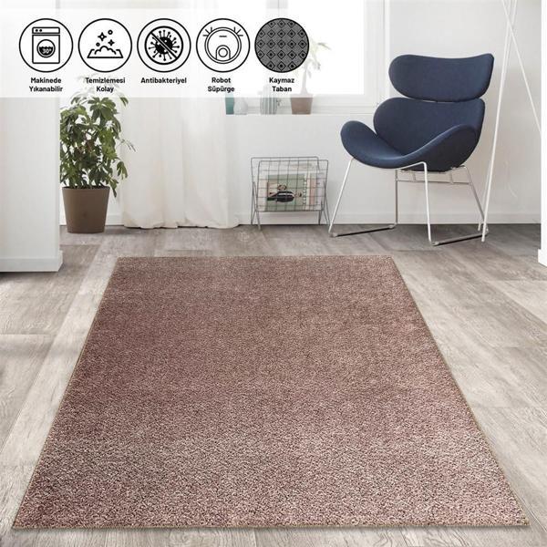 Modern düz kırçıllı Rose Beyaz Halı Kaymaz Taban yıkanabilir - Image 1
